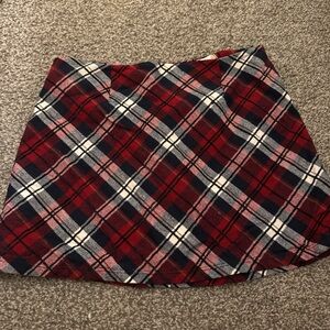 Altar'd State Red Plaid Skater Mini Skirt